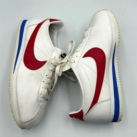 Nike Women's White Red Leather Cortez Forrest Gump Running Shoes Size 9 3117 - Picture 13 of 16